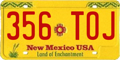 NM license plate 356TOJ