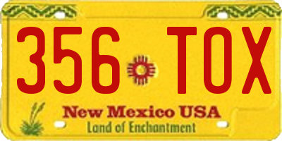 NM license plate 356TOX