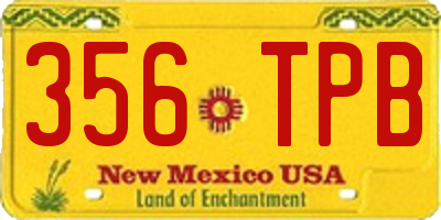 NM license plate 356TPB