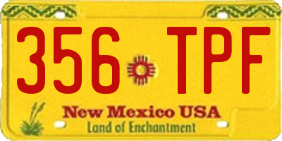 NM license plate 356TPF