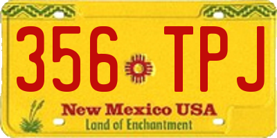 NM license plate 356TPJ