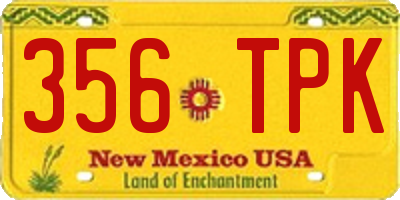 NM license plate 356TPK