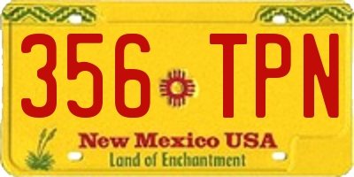 NM license plate 356TPN