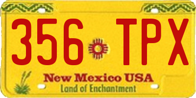 NM license plate 356TPX