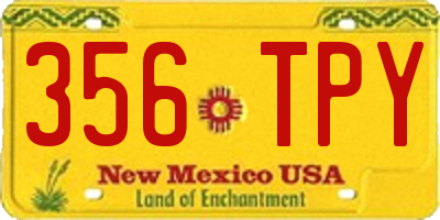 NM license plate 356TPY