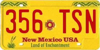 NM license plate 356TSN