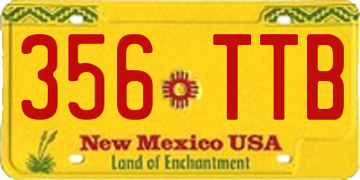NM license plate 356TTB