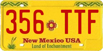 NM license plate 356TTF