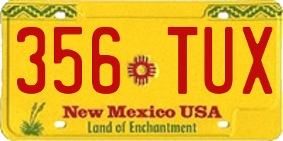 NM license plate 356TUX