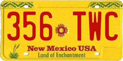 NM license plate 356TWC