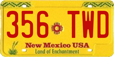 NM license plate 356TWD