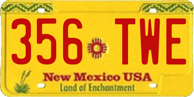 NM license plate 356TWE