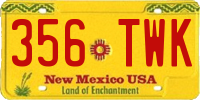 NM license plate 356TWK