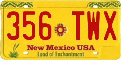 NM license plate 356TWX