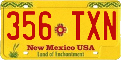 NM license plate 356TXN