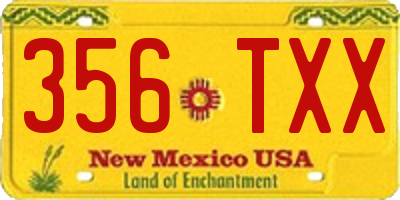 NM license plate 356TXX