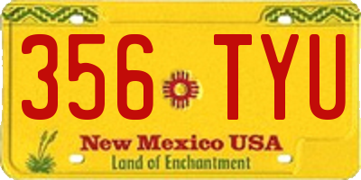 NM license plate 356TYU