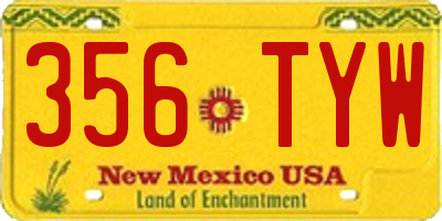 NM license plate 356TYW