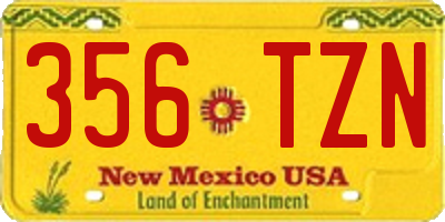 NM license plate 356TZN