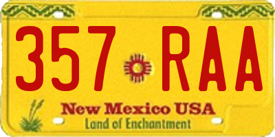 NM license plate 357RAA