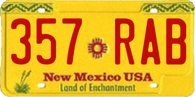 NM license plate 357RAB