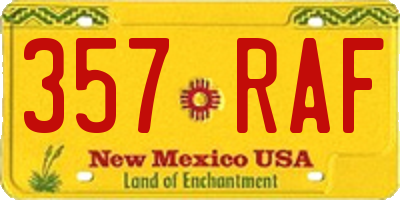 NM license plate 357RAF