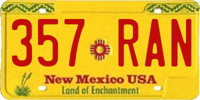 NM license plate 357RAN