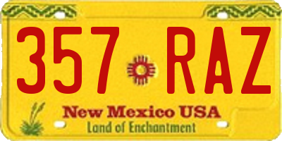 NM license plate 357RAZ