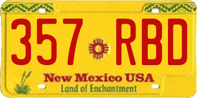NM license plate 357RBD