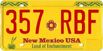 NM license plate 357RBF