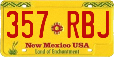 NM license plate 357RBJ