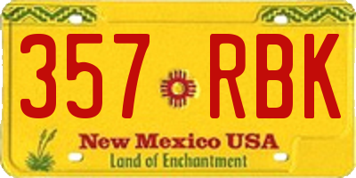 NM license plate 357RBK