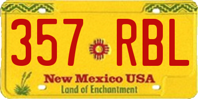 NM license plate 357RBL