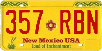 NM license plate 357RBN