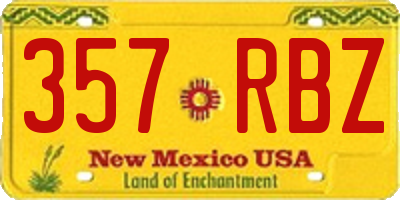 NM license plate 357RBZ