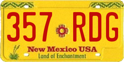NM license plate 357RDG
