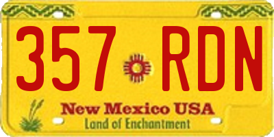 NM license plate 357RDN