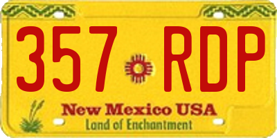 NM license plate 357RDP