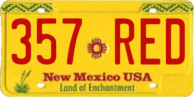 NM license plate 357RED