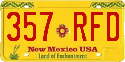 NM license plate 357RFD