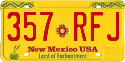 NM license plate 357RFJ