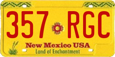 NM license plate 357RGC