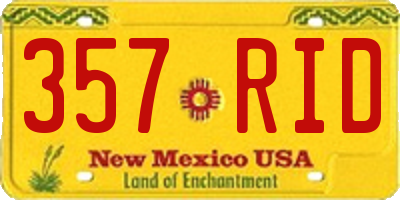 NM license plate 357RID