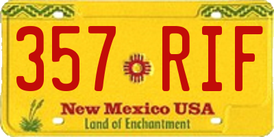 NM license plate 357RIF