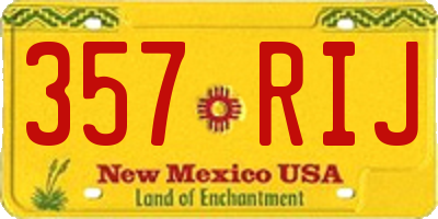 NM license plate 357RIJ