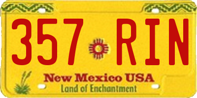 NM license plate 357RIN
