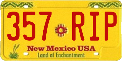NM license plate 357RIP