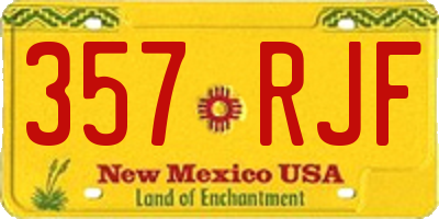 NM license plate 357RJF