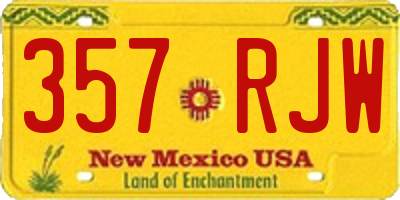 NM license plate 357RJW