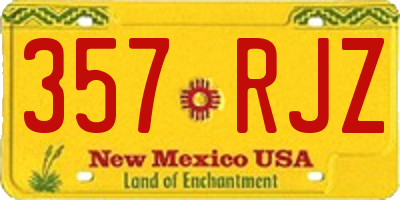 NM license plate 357RJZ